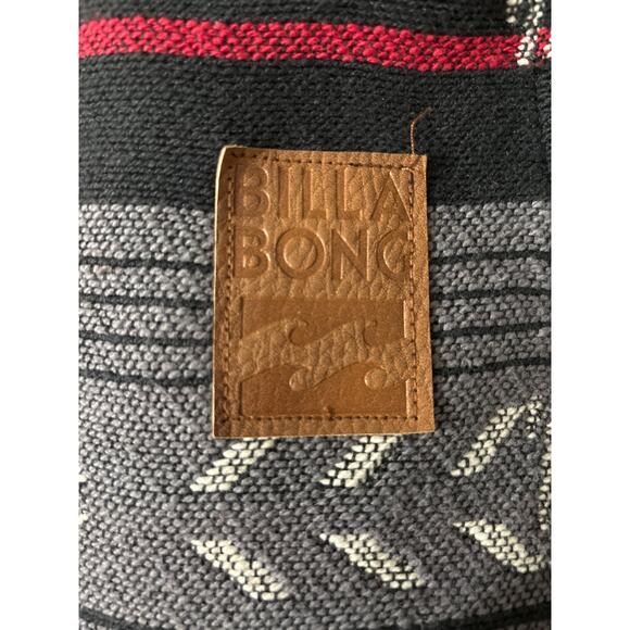 Billabong Women Seaside Voyage Red Southwest Print Fringe Poncho Wrap Loose Boho - Picture 6 of 6